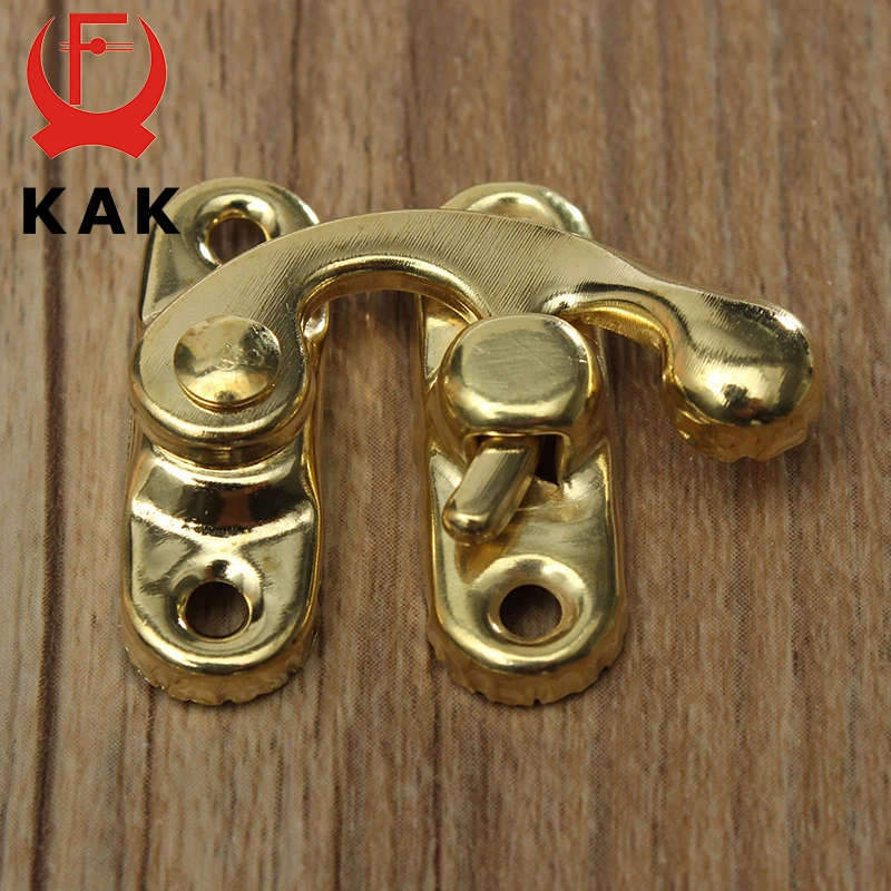 Kak Antieke Metalen Lock Mini Decoratieve Hasps Hook Voor Gift Houten Sieraden Doos Hangslot Met Schroeven Zakka Doos Hardware Home decor