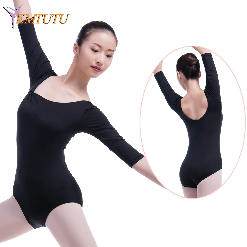 

adult Long Sleeve Ballet Dance Leotards Women Black lycra Gymnastics Leotard Ballet Bodysuit Dance Costume Ballet Clothes