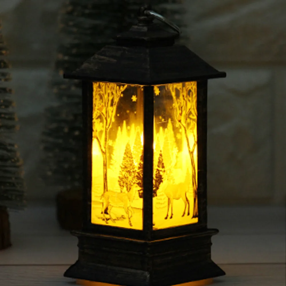 20# светодиодная Рождественская свеча с держателем светодиодный чай свет свечи клетки Лось Рисунок Санта Клаус подсвечник Рождественский Декор для дома