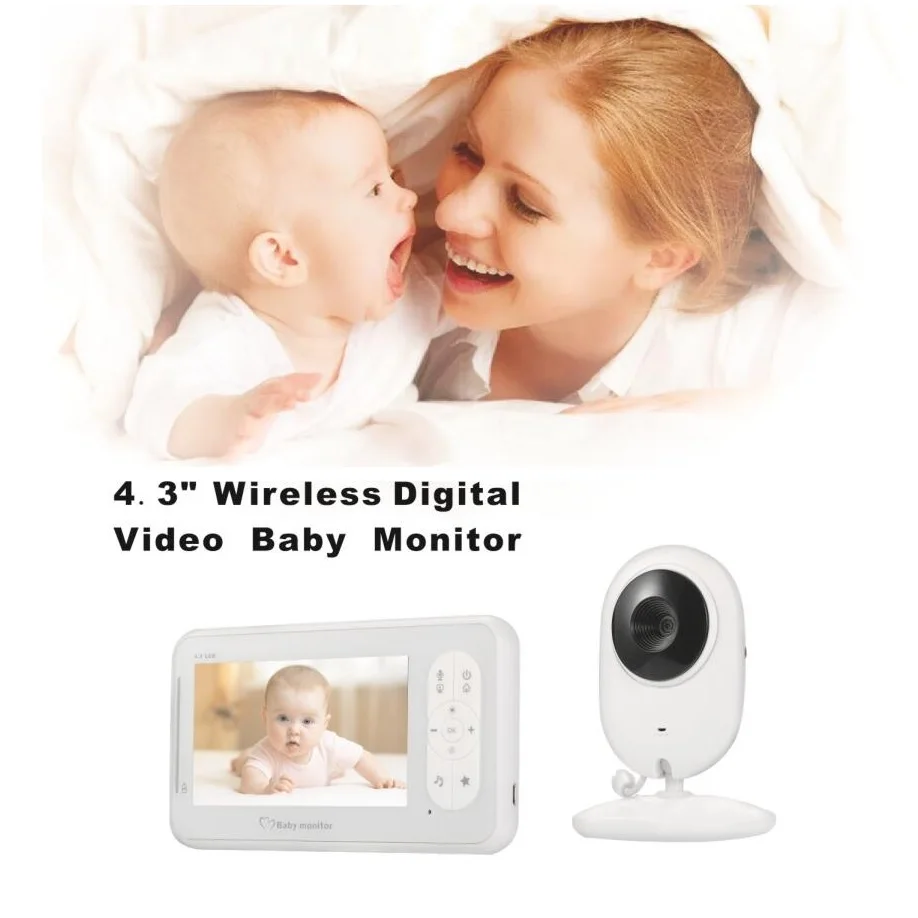 

Radiotelephone intercomunicador bebe kamery 4.3 inch TFT LCD IR Night Vision Intercom Temperature Sensor Lullabies VOX baby call