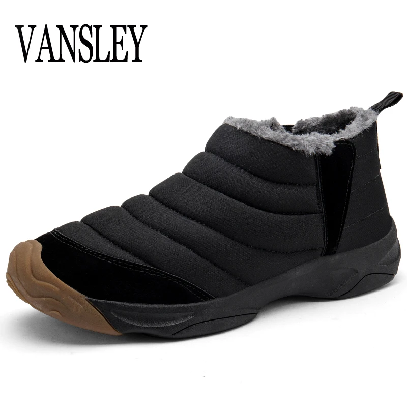 

Unisex Men Boot Winter Snow Boots Keep Warm Waterproof Denim Canvas Boots Plush Ankle Snow Work Loafers Men's Snow Sneakers
