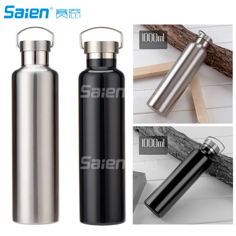 

35oz(1000ml)Stainless Steel Sports Water Bottle, Non-insulated BPA Free Leak-proof Single Walled Sports Bottle Jug for Hikers
