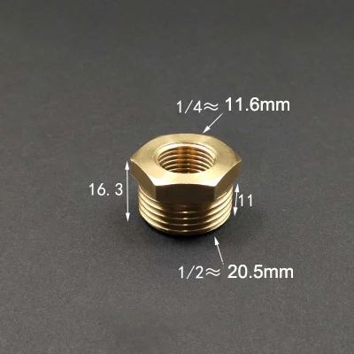 1/" 1/4" 3/" 1/2" 3/" 1" BSP штыревой К гнездовой резьбе латунный редуктор втулка редукционный трубный фитинг соединитель Адаптер - Цвет: 02-04 L16