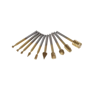 

10Pcs 1/8Inch Shank Milling Rotary File Burrs Bit Locator Set Wood Carving Rasps