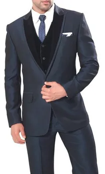 Skup New Arrival Groom Smokingi Ciemny Szary Groomsmen Szczyt Lapel ślub/kolacja Garnitury Best Man Oblubieniec (kurtka + Spodnie + Krawat + Kamizelka) B603