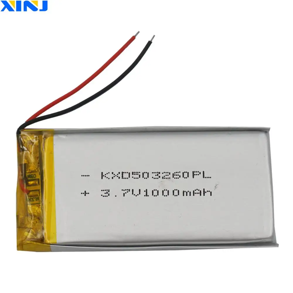 

XINJ 3.7V 1000mAh Lithium Polymer Rechargeable Battery Accumulator Li ion lipo cell 503260 For E-book Driving recorder Tablet PC