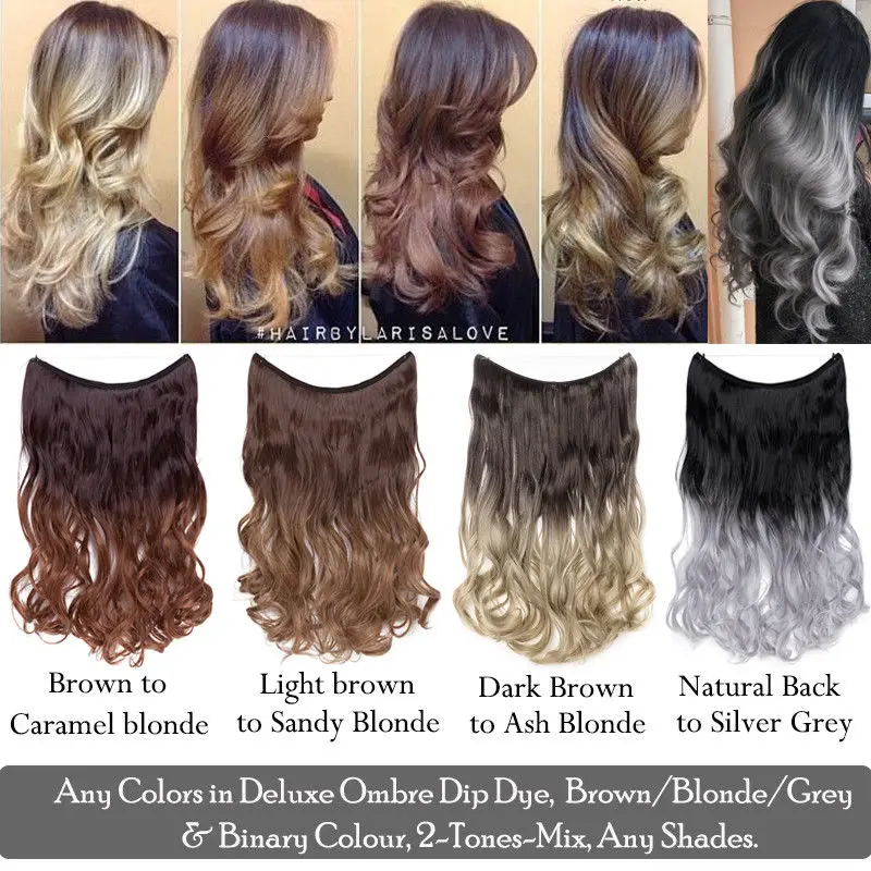  SNOILITE 20 inches Invisible Wire No Clips in Hair Extensions Secret Fish Line Hairpieces Straight 