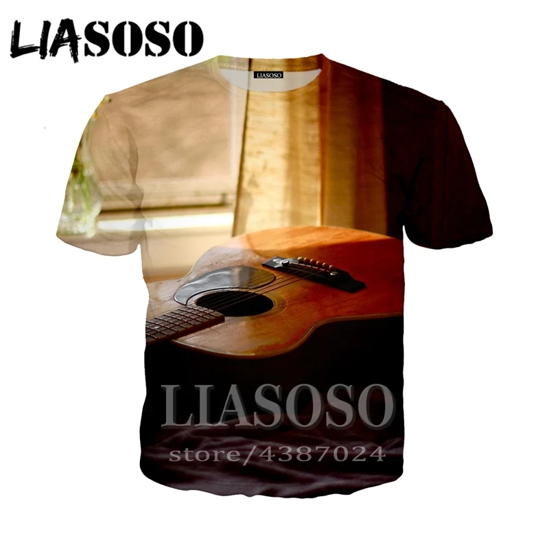 LIASOSO, аниме, 3d принт, футболка для мужчин и женщин, модная гитара Харадзюку, футболка, музыкальная футболка, Забавные футболки, homme, футболка D830 - Цвет: 7