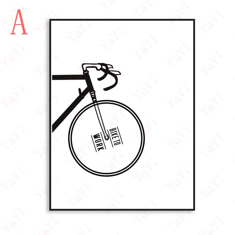 Haochu جديد هدية أبيض وأسود شحن الدراجة مكتب منزل الديكور قماش اللوحة غرفة المعيشة أريكة خلفية ملصق صورة
