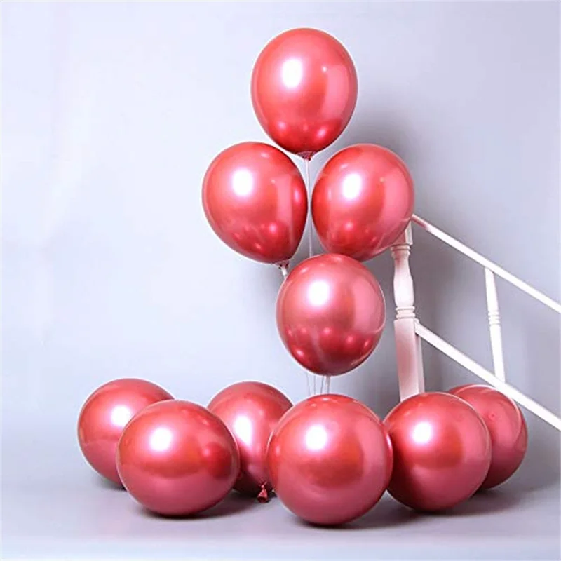 30 шт. 12 дюймов хромовые металлические разноцветные латексные шары Русалочки металлические шары для свадьбы, дня рождения, украшения для вечеринки - Цвет: red