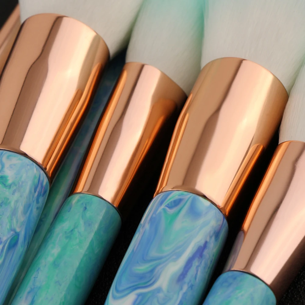 6810Pcs Makeup Brushes Tool Ink Blue Color Cosmetic Brush Set Lipstick Eye Shadow Brush Make Up Cosmetic Tool (4)