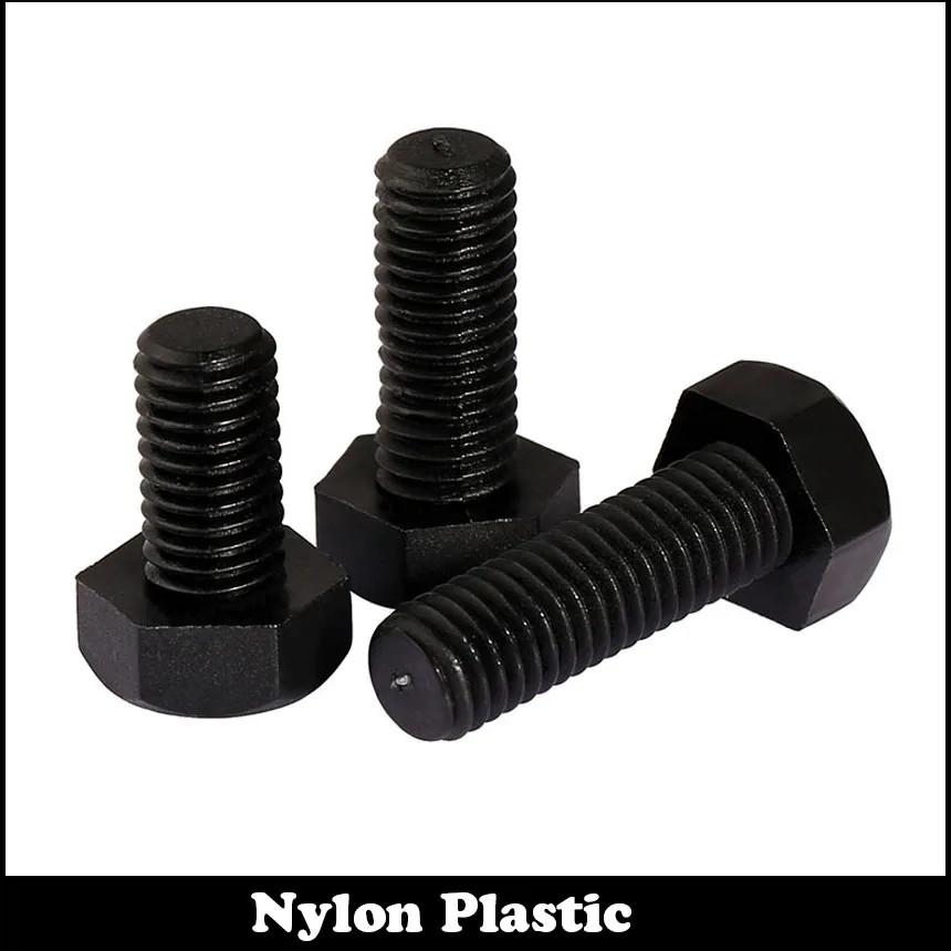 

20pcs M8 M8*10 Black Insulating Metric Hex Bolt Plastic Nylon Hexagon Screw