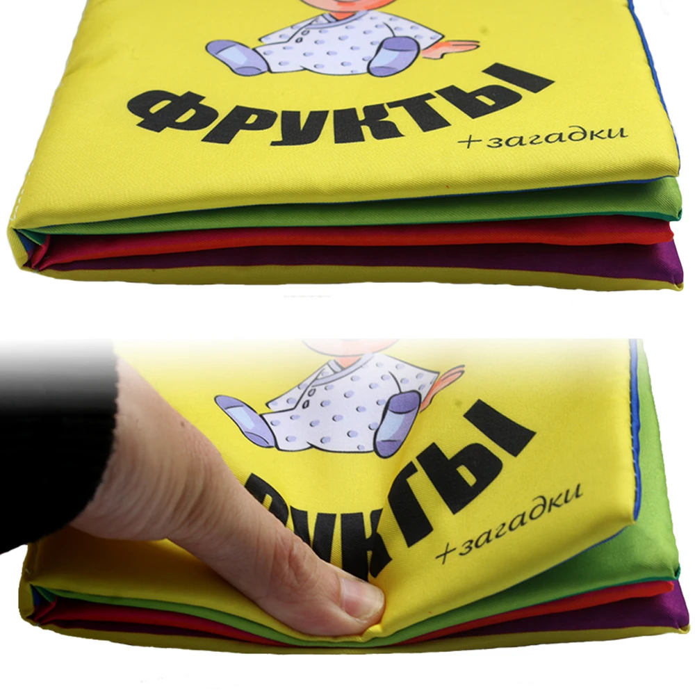 

High Quality Russian Educational Kids Cloth Book Learning Soft Cloth Book Toy for Babies Toddlers Children Sticker as gift