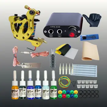 

Complete Tattoo Kit Machine Ink Set Needles Tubes Black Mini Power Supply Tattoo Kits Supplies Permanent Makeup