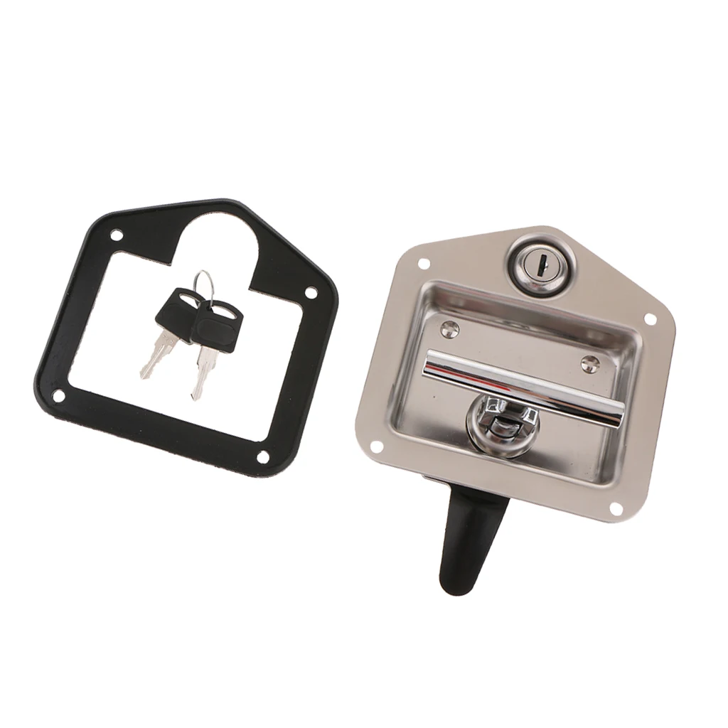 1 Pcs Stainless Steel Folding T-Shape Handle Lock Tool Box Keys Kit For Truck RV Vehicle Trailer Toolbox Electrical Cabinet Etc