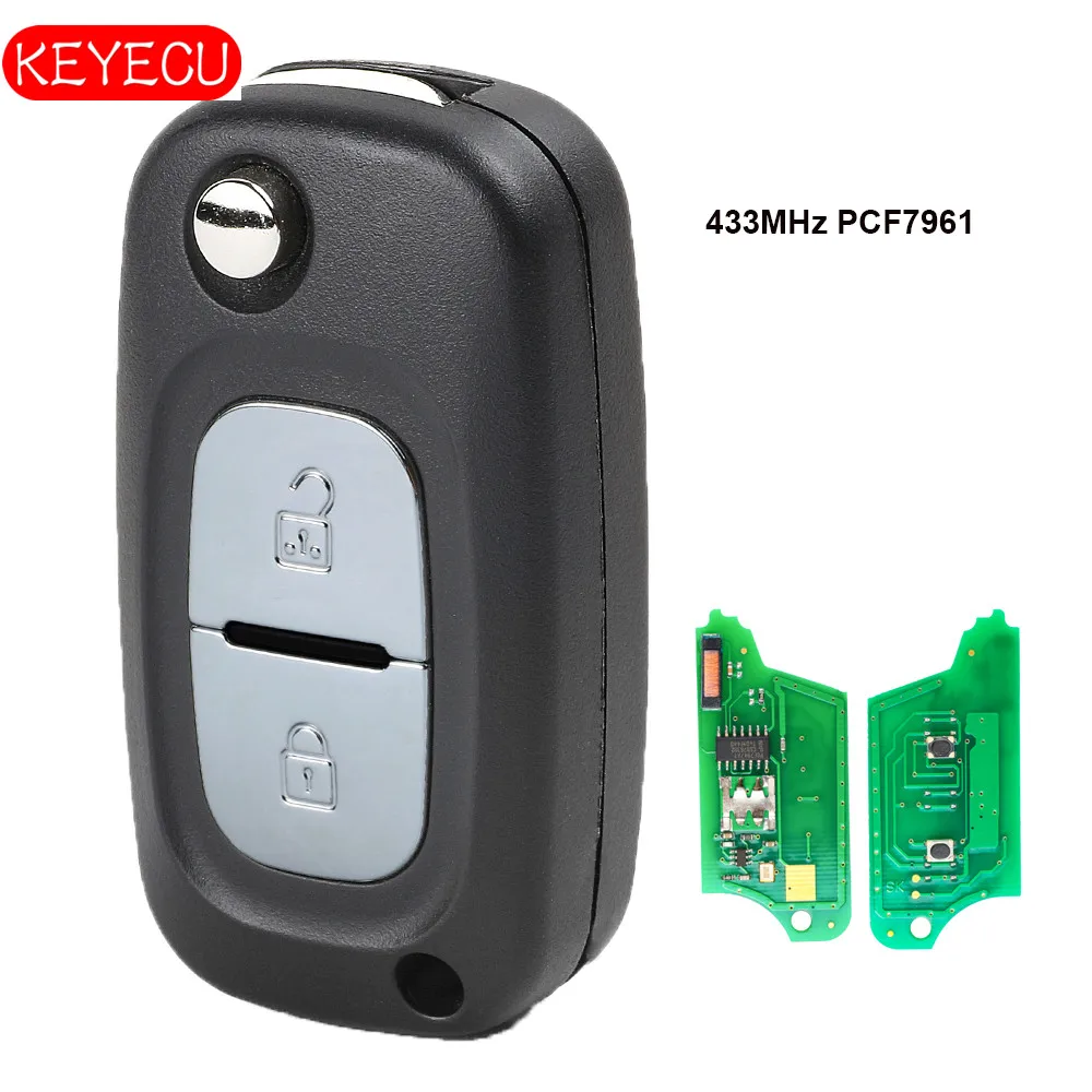 Llaves de coche 2 teclas Control remoto 434 MHz para Renault Twingo Clio Kangoo