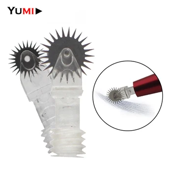 

100pcs/lot Disposable Tattoo Roller Gear Needles Blades Cartridges For Easy Microblading Fog Eyebrow Semi Permanent Makeup
