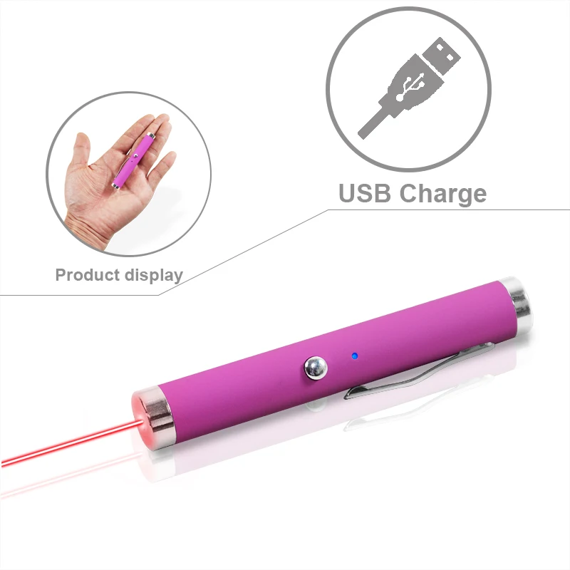 CWLASER 650nm Перезаряжаемые красная лазерная указка Pen с зажимом Мощный Usb зарядки красная лазерная