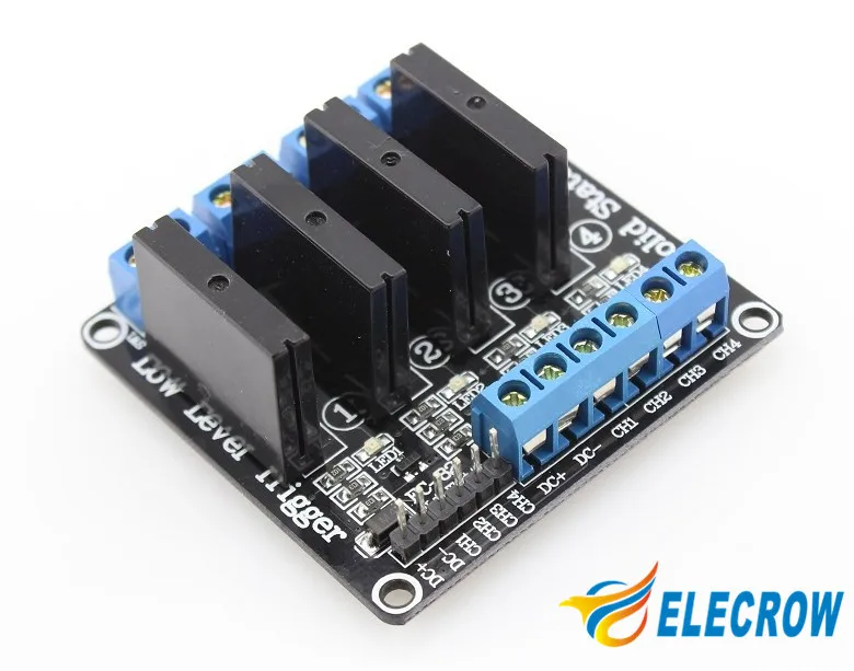 Elecrow высокое качество 4 канала твердотельные реле модуль для Arduino реле Модуль DIY Наборы электронных модулей Наборы Бесплатная доставка