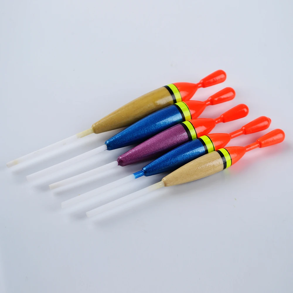 

FISHKING Paul Float 10Pcs/lot 6G Mix Color Mix Size Wood Fishing Floats For a Fishing Tackle Spinning Cone