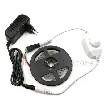 

12V 5m Dimmable LED strip 300 LEDs 2835 Kit Waterproof for Indoor Outdoor + led dimmer + Power adapter Free shipping