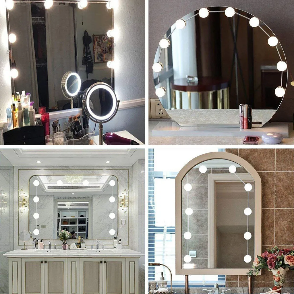 

2019 beautiful DIY 10LED Dimmable Dressing Light Set Light Bulb Cosmetic Mirror Creative Gift Convenient Lightweight Product