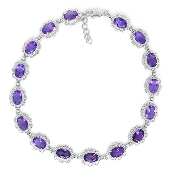 

2017 New Arrival Limited Qi Xuan_Free Shipping Purple Stone Elegant Bracelets_S925 Silver Bracelets_Manufacturer Directly Sales