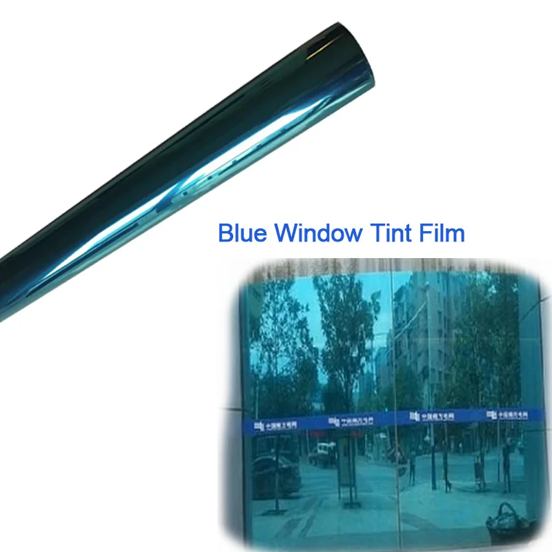 Blue Silver Reflective One Way Mirror Window Film Mirrored Privacy