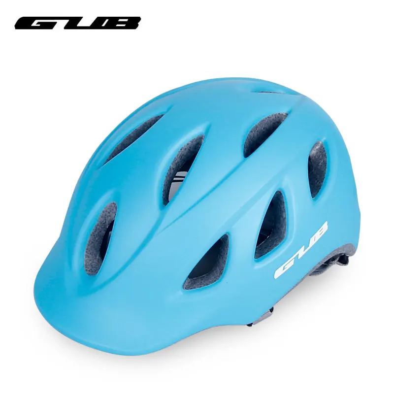 GUB крепкий встроенный велосипедный защитный шлем с козырьком в форме формы Сверхлегкий 18 полостей качество PC+ EPS MTB защита головы для езды на велосипеде - Цвет: Blue