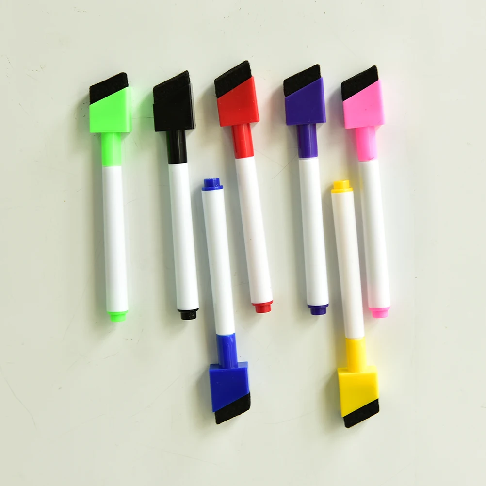 5 шт./лот ручка для доски на магните стираемый сухой белый доска маркеры магнит встроенный ластик офисные школьные принадлежности