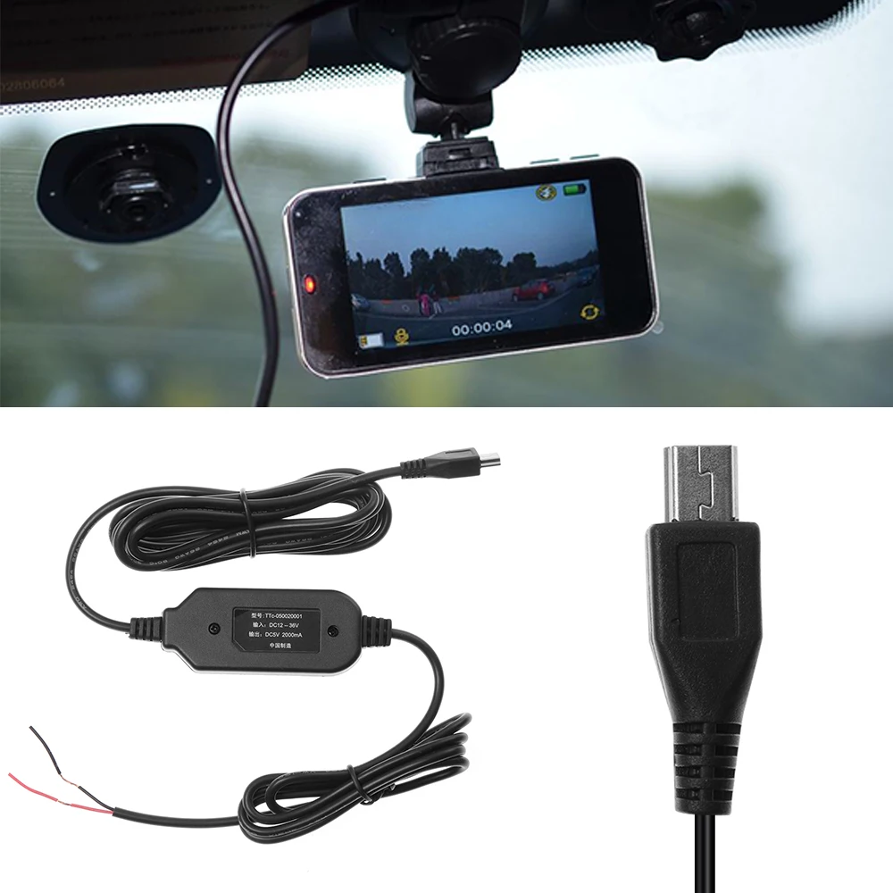 

1PCS Car DC 12v to 5v Micro/Mini USB Charger GPS Tablet Recorder Camera Charging Kit DVR Interior Port Cable Converter