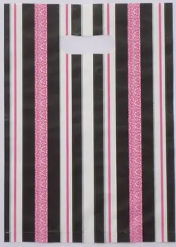 

Hot-selling 100pcs/lot 30*40cm Pretty stripe Pattern Plastic Gift Bag Shopping Bag Wholesale Lot free shipping 015040070