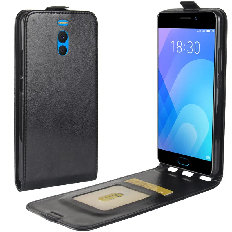 Black Для Meizu M6 Note чехол для Meizu M 6 Note чехол 5,5 дюймов чехол для телефона из искусственной кожи для Meizu M6 Note флип защитный чехол задняя крышка - Цвет: Black