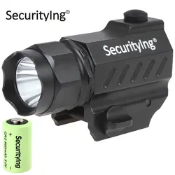 SecurityIng супер мини светодио дный тактический фонарь высокой Мощность пистолет-установлен XP-G R5 светодио дный флэш-фонарик с 3,0 В CR2 Батарея