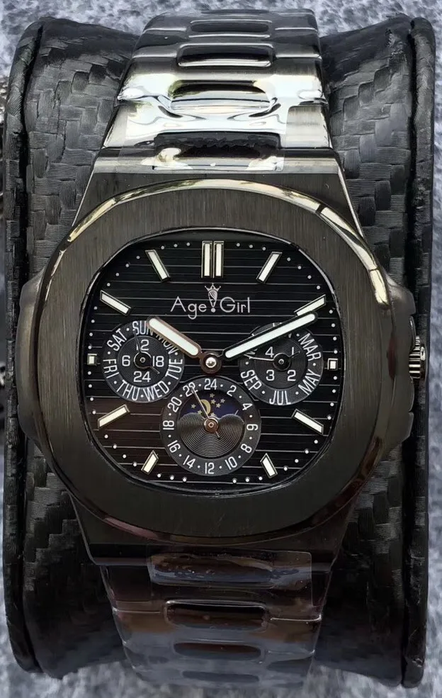 

Luxury Brand New Automatic Mechanical Men Watch Sapphire DayDate Transparent Moon Phase Watches Full Black Blue Grey White AAA+