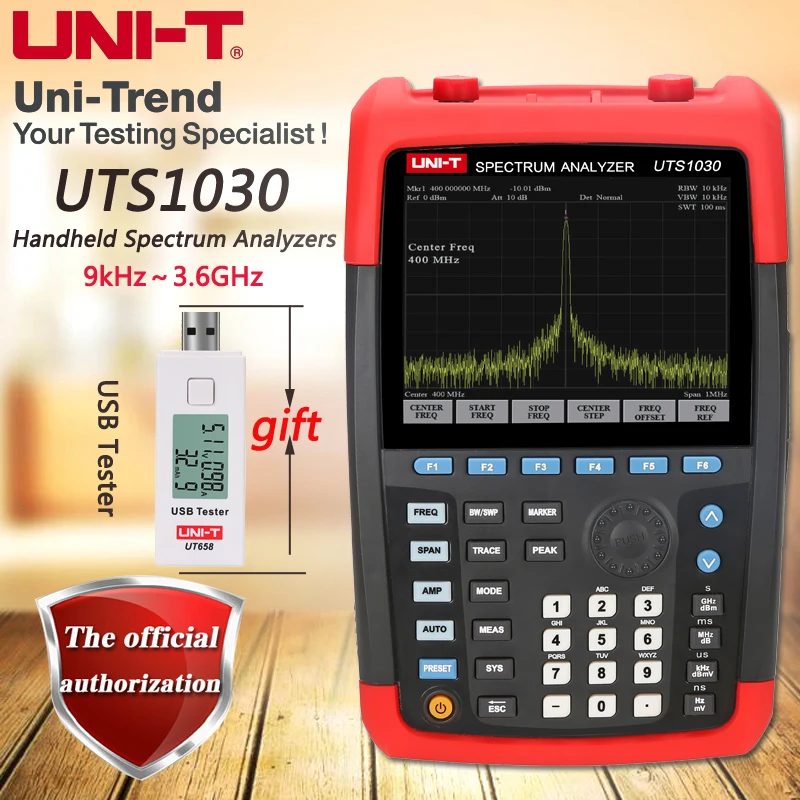 Ручной анализатор спектра UNI T UTS1030 диапазон частот 9 кГц ~ 3 6 ГГц|spectrum analyzer|handheld