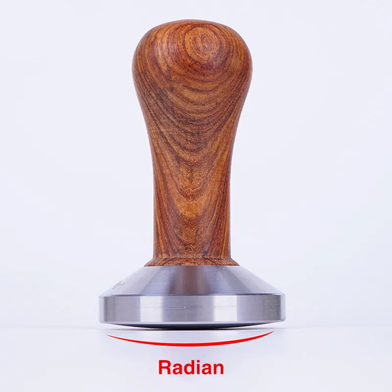 

Coffee Tamper 58mm Barista Espresso Base Coffee Bean Press Stainless Steel Flat Base Professional Wooden Coffee Bean Press