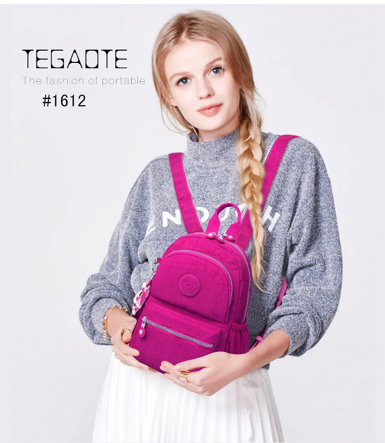 TEGAOTE маленький мини-рюкзак для девочек-подростков, Infantil, рюкзаки, Bolsas Mochila Feminina Escolar, Одноцветный нейлоновый женский рюкзак для путешествий