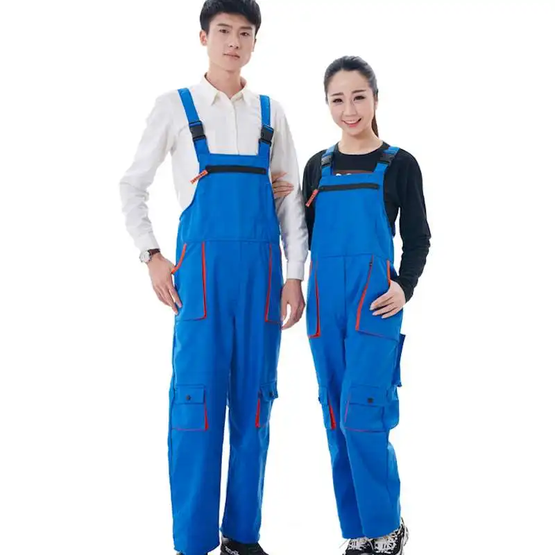 Men Women Bib Overalls Work Clothing Protective Coverall Repairman Strap Jumpsuits Working Uniforms Sleeveless Coveralls 4color