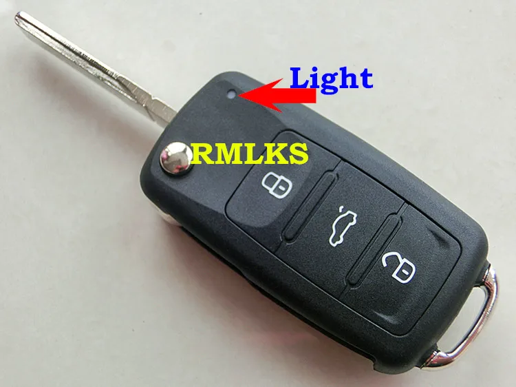 

New 3 button Folding Car key Flip Remote Switchblade Key Replacement blank Case FOB Shell Fit For VW VOLKSWAGEN 202AD Seat Skoda