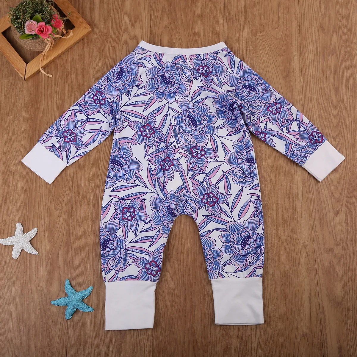 Newborn Infant Kids Baby Boy Girl Romper Autumn Long Sleeve Purple Rompers Clothing Boys Girls