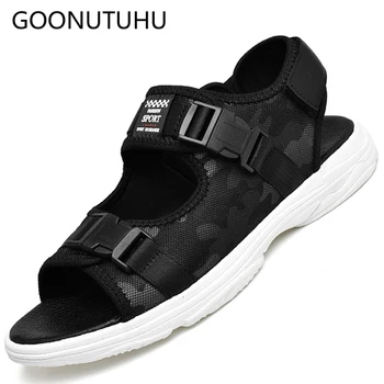 

2019 new Fashion Men's sandals summer casual shoes male breathable Camouflage cloth beach sandal man shoe light sandals for men