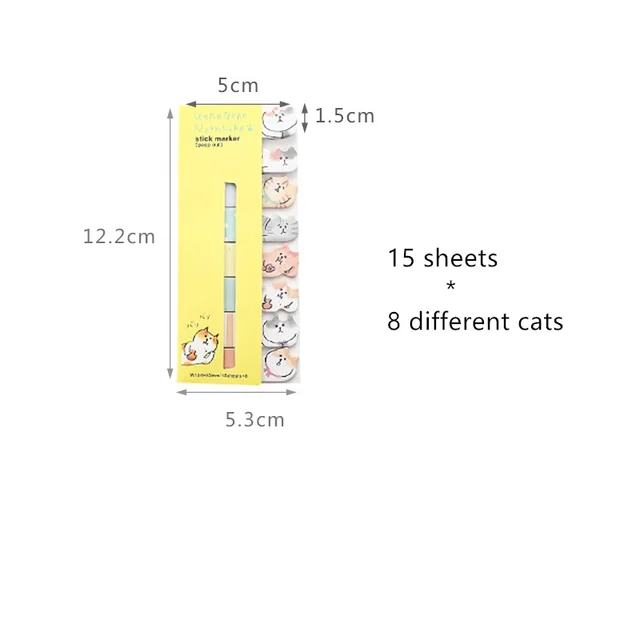 4 pcs Kawaii cat memo pad Cute kitties stick marker Cartoon post stickers planner Stationery Office School supplies A6881 3