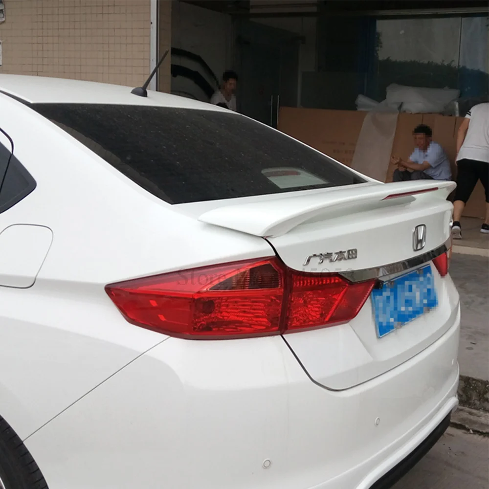 Для Honda City с Фонарь спойлер ABS пластиковый Неокрашенный задний праймер Багажник крыло багажника спойлер для автомобиля