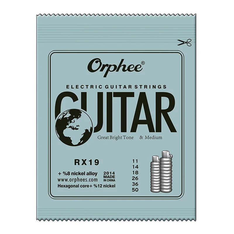 RX19 Orphee 6 шт./компл. Никель покрытием Сталь гитарные струны для Электрогитары с оригинальной розничной посылка Аксессуары для гитары - Цвет: RX19