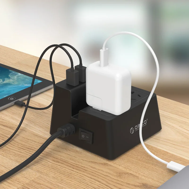 ORICO Office для дома EU power Strip Smart удлинитель зарядное устройство с 2 розетками переменного тока и 5 портами USB зарядное устройство для телефонов