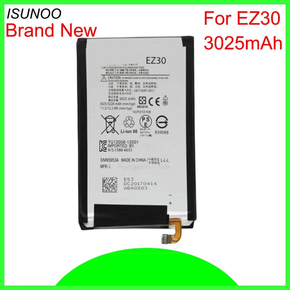 Bateria para Motorola Isunoo - Lote 3025 Mah Nexus Google Xt1115 Xt1110 Bateria 10 6 Ez30 Pçs 2 ISUNOO 10 6 EZ30 pçs lote 3025