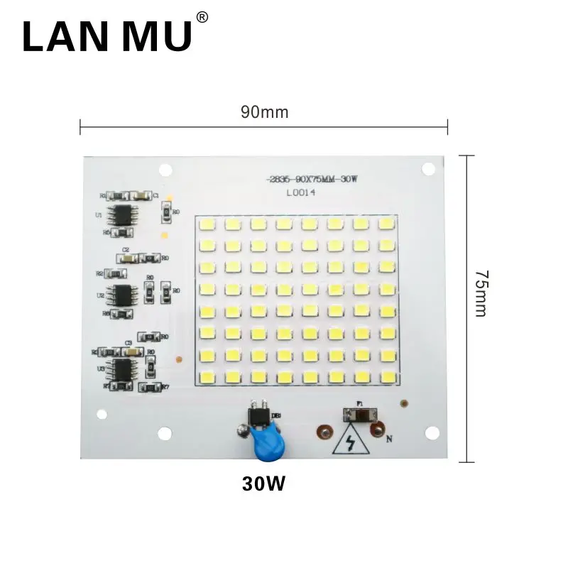 Светодиодный ламповый чип 220 В SMD лампочка 2835 Smart IC светодиодный светильник на входе 10 Вт 20 Вт 30 Вт 50 Вт 100 Вт для наружного прожектора светильник