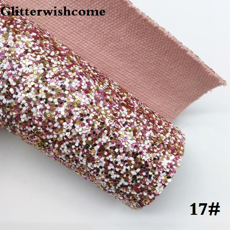 Glitterwishcome 30X134 см мини ролл синтетическая кожа, Цвет Соответствующие поддержку, с эффектом блестящей кожи винил для Луки, GM029 - Цвет: 17