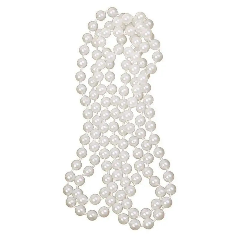 Длинное ожерелье из искусственного жемчуга, белое ювелирное изделие, аксессуар для девочки, костюм 1920s